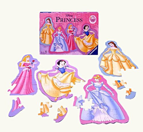 Ravensburger - Disney Princess 4 Shaped 10, 12, 14 &16 Piece Jigsaw Puzzle