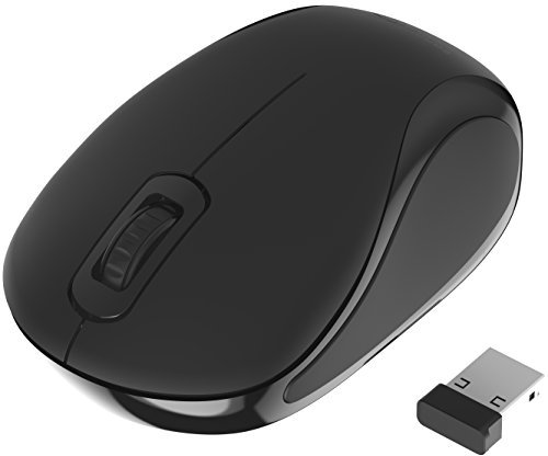 SABRENT Ratón Mini de Viaje Inalámbrico 2.4GHz Mouse para Ordenador o Laptop con Receptor Nano (MS-WSML)
