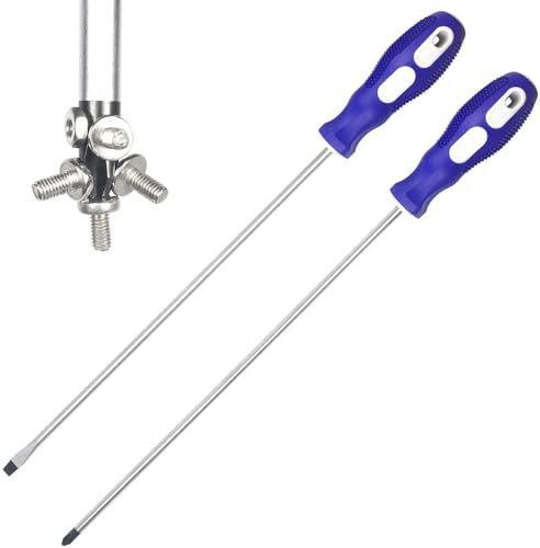 GATESTOOLS Tournevis plat et cruciforme, PH2 30,5 cm, lot de 2 tournevis magnétiques avec poignée en caoutchouc