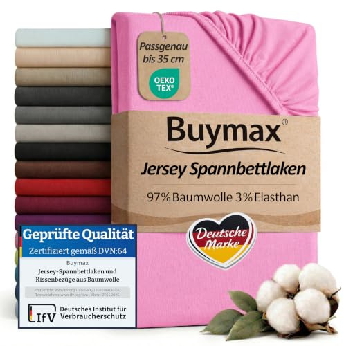Buymax Wasserbett Spannbettlaken Stretch 180x200-200x220 cm für Wasserbetten und Boxspringbetten Bettbezug für Matratzen bis 35 cm Matratzenhöhe, Altrosa