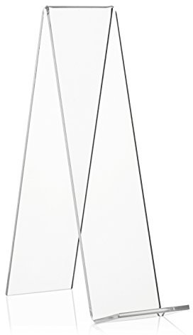 10 Stück VITAdisplays Schrägsteller, Buchständer, Warenträger als Buchstütze und Aufsteller aus original PLEXIGLAS (transparent, 20.0 cm)