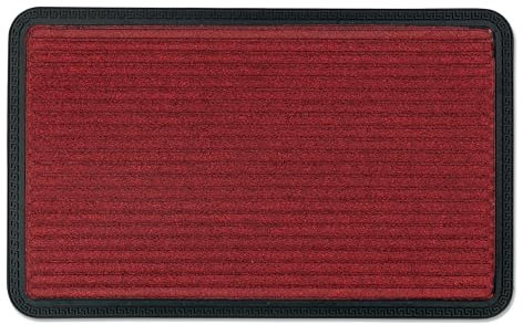 Carpido Fußmatte Außen & Innen - 50x80 cm - Rot Linien - Sauberlauf Türmatte rutschfest - Schmutzfangmatte sehr strapazierfähig - Fussmatte aussen Stufen
