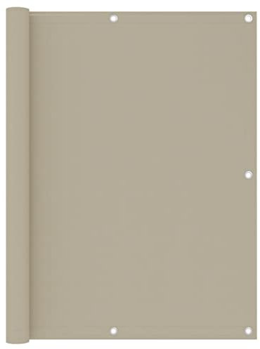 vidaXL Balkon Sichtschutz Bespannung Terrasse Windschutz Sonnenschutz Balkonbespannung Balkonverkleidung Beige 120x600cm Oxford-Gewebe