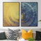 Abstrakt Blau trifft Gelb Wandkunst Leinwand Gemälde Poster und Drucke Bilder Raum Wohnkultur 2 Stück 50x70 cm / 19,7 x 27,6 Kein Rahmen