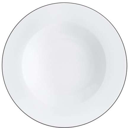 KAHLA Pronto Line Suppenteller 22 cm Line pure black | tiefer Teller mit schwarzer Linie aus Porzellan