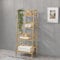 [en.casa] Bambus Leiterregal Vinje 48x32x123 cm Bambusregal mit 4 Ebenen Badregal Küchenregal Lagerregal Natur