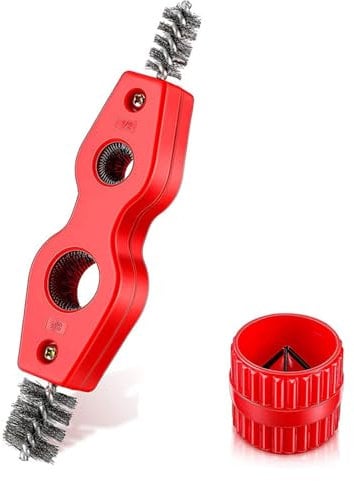 WANGCL 1 Set Pulitore di Rame Sbavatura Strumento 4 in 1 Tubo Sbavatura Spazzola+Alesatore per Tubi in PVC Tubi di Alluminio Tubo di Rame Strumento di Smusso