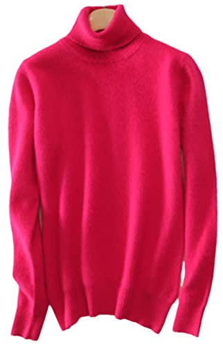 Disimlarl Pulls à col roulé en cachemire de vison pour femmes, doux et chauds pour l'automne, rose, M
