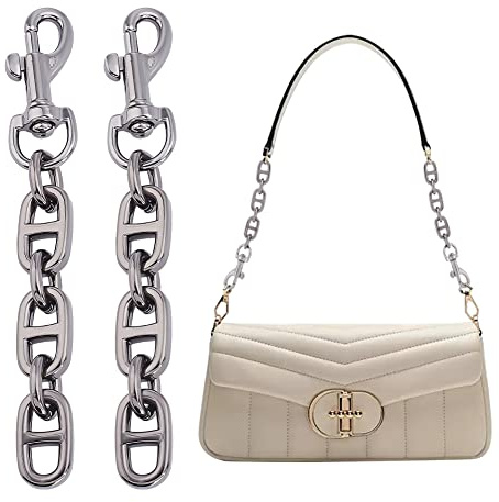 UNICRAFTALE 2 st kedjor väskförlängare legering plånbok kedjeband 120 mm gunmetal crossbody axelband kedja förlängare med roterande ögonbult krok