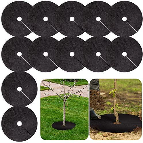 UCandy 12 Vlies-Baummulchringe, 52 cm, Unkrautschutzmatte, abbaubarer Baummulch, zur Hemmung von Unkrautwachstum und Landschafts-Unkrautbekämpfung, Pflanzenwurzelschutz