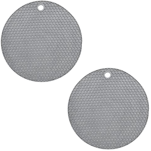 WeddHuis 2er-Set Silikon Topflappen - Hitzebeständig bis 240°C, rutschfeste, Flexible und langlebige Topflappen für vielseitigen Einsatz - Spülmaschinenfest, wasserdicht in Grau