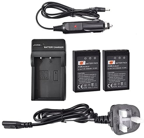 DSTE 2pcs BLS-1 PS-BLS1 Rechargeable Li-ion Battery + DC84U Travel Charger Compatible for Olympus E-400 E-410 E-420 E-450 E-600 E-620 E-P1 E-P2 E-P3 E-PL1 E-PL3 E-PM1 Camera as Olympus PS-BLS1