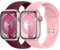 Bracelet de Sport pour Apple Watch SE 40mm 41mm 38mm,Bracelets iWatch Silicone Souple Femme/Homme,Bracelet en Boucle Double Trou pour Apple Watch Serie 10 9 8 7 6 5 4 3 SE2,2PCS,Rose/Bordeaux