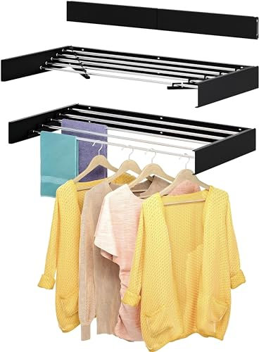 SOUTH AREA - Étendoir Mural rétractable et Pliable - Espace Efficace et Polyvalent, Charge 30 kg - Design Moderne, (100 cm, Noir) -
