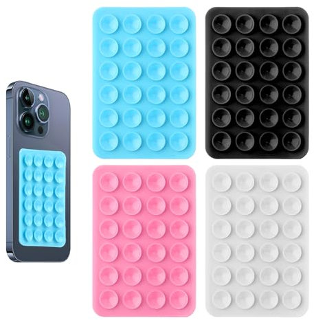 4Pcs Support Téléphone Ventouse,Silicone Ventouse Téléphone,Multi Usages Adhésif pour Coque de Téléphone à Ventouse Support à Ventouse pour Téléphone,Supports de Téléphone à Ventouse en Silicone