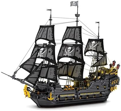 barweer Piratenschiff Technik Klemmbausteine,Black Pearl Schiff Segelschiff Spielzeug,Weihnachten Geschenke für Erwachsene und Kind, 66036 Bausteine Modell (4708 Teile)