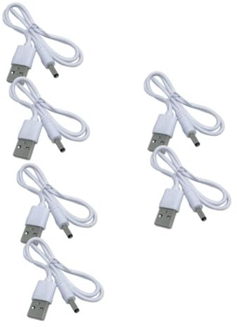 SOLUSTRE 6 Stk Stromkabel usb- adapter ladekabel handy universalladekabel Tragbares Ladekabel Universal Ladekabel Ladegerät Ersatz-DC-Ladekabel Kabel DC Mehrzweck-Ladekabel Kupferkabel Weiß