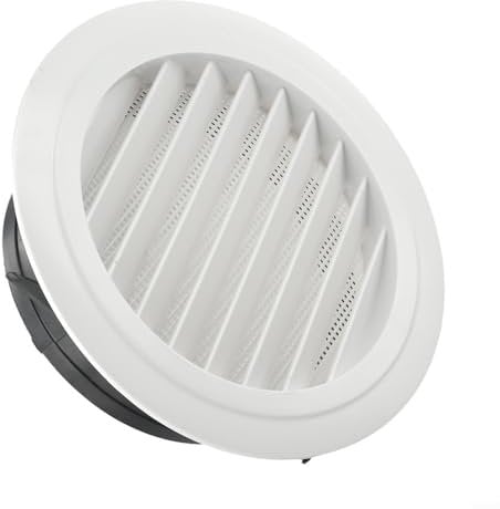 Feegow Round Louvred Air Vents - 75 To 200mm Adjustable Air Vent Covers For Wall, Extractor Fan Vent Cover Shower Ceiling Vent Round Ventilation Cover(200MM)