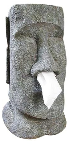 Taschentuchbox, Osterinsel Taschentuchspender, Kosmetiktücherbox for Küche Badezimmer Schlafzimmer Face Portrait Tissue Box Snot Type Container Holder