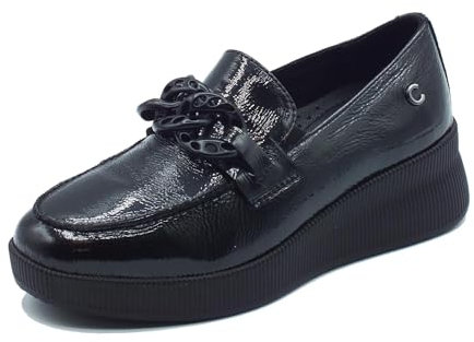 Cinzia Soft IV322502 Black Mocassini per Donna in Vernice Nera con Zeppa Alta (Taglia 38)