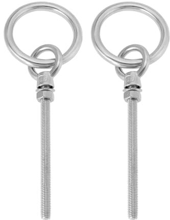 EMSea 2pcs Bulloni Ad Occhiello Con Gambo Lungo M8x8x100 Bullone Ad Occhiello In Acciaio Inossidabile Con Anello Da 8Mm Bullone Ad Occhiello Impieghi Gravosi Rimorchi Barche Marine