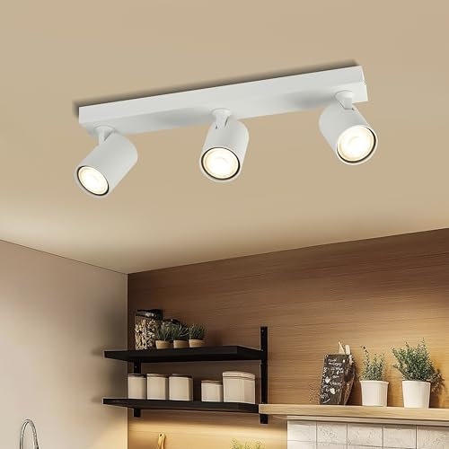 Zedelmaier Deckenlampe LED Deckenleuchte Deckenstrahler 3 Flammig GU10 Deckenspot für Wohnzimmer Schlafzimmer Arbeitszimmer Flur kinderzimmer lampe decke Küche ohne Leuchtmittel Weiß