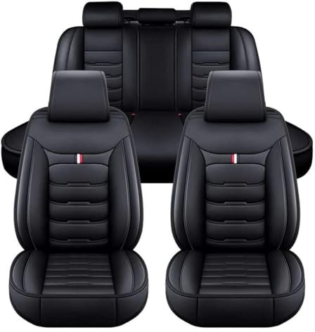 ZARUXCHA Auto Sitzbezüge für Tiguan 2. Gen/Tiguan Allspace, Leder Autositzbezüge Sets, 5 Sitzer Schonbezüge Sitzschoner Vorne Hinten Wasserdicht Sitzauflage Accessories(A(Black))