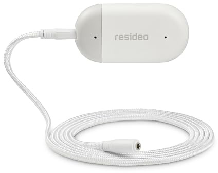 Resideo Smart Wasser Sensor L1 - Leckage- & Frostwarnung, Smartphone-Benachrichtigung, 100 dBA Alarm, einfache Installation ohne Hub