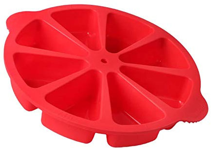 SHEbaking Scone Pan Silikonform Dreieck Kuchenform zum Backen Antihaftbeschichtung Maisbrotpfanne 8 Mulden Kuchen Silikonform Perfekt für Brownies, Muffin, Cupcake, Seife, Polenta oder Kekse (rot)