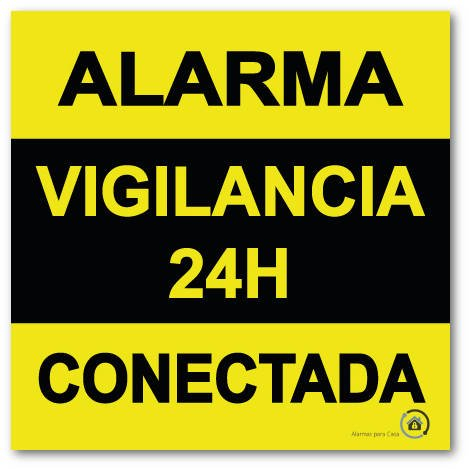 Vinilo autoadhesivo disuasorio (pegatina) alarma 15x15 Alarma 24H Vigilancia Conectada