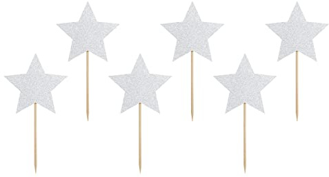 PartyDeco Cake Topper Stern 11,5cm 6er Set Tortendeko Kuchendeko Torten Kuchen Cupcake Muffin Kindergeburtstag