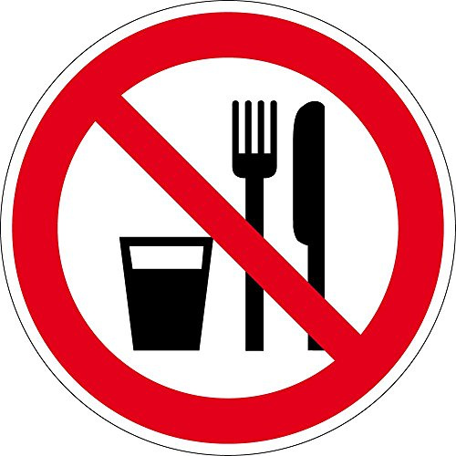 Verbotszeichen - Essen und Trinken verboten - Folie Selbstklebend - 25 cm