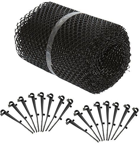 MONZANA® Dachrinnenschutz 24m inkl. 64 Befestigungsclips wetterfest Laubschutz Regenrinne Laubfang zuschneidbar schwarz