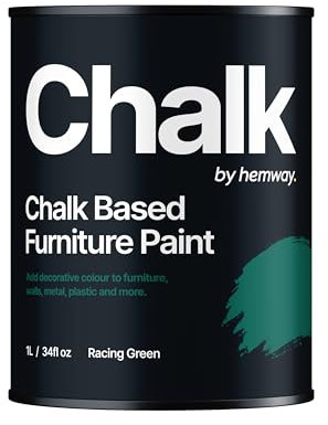 Hemway - Chalk Based Furniture Paint - Racing Green 1 L | Chalky Matt Shabby Chic Finish for Interior & Exterior Home Decor | Quick Dry & All-in-one
