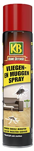 KB HOME DEFENSE Fliegen- und Mückenspray 400ml - Bekämpft Fliegen, Mücken und Motten - Insektenspray,Rot