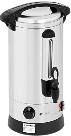 Royal Catering RC-WBDW9 Glühweinkocher 8,7 L doppelwandig 1500 W Edelstahl Heißgetränkeautomat Füllstandanzeige Teemaschine Glühweintopf Glühweinkessel Heißgetränkespender Wasserkocher