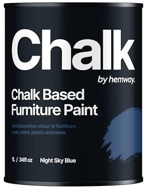 Hemway - Chalk Based Furniture Paint - Night Sky Blue 1 L | Chalky Matt Shabby Chic Finish for Interior & Exterior Home Decor | Quick Dry & All-in-one