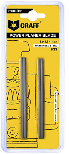 GRAFF Lame pialla 82mm Lama di Ricambio per Pialla Elettrica (2 pezzi, 35°) HSS Spessore Planer Lame per pialle a mano di comuni marche di elettroutensili