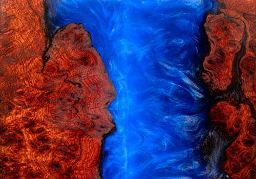 wandmotiv24 Fototapete Holzbrett Holz Harz, XXL 400 x 280 cm - 8 Teile, Wanddeko, Wandbild, Wandtapete, Vlies-Tapeten, Epoxidharz Brett blau rot M6678