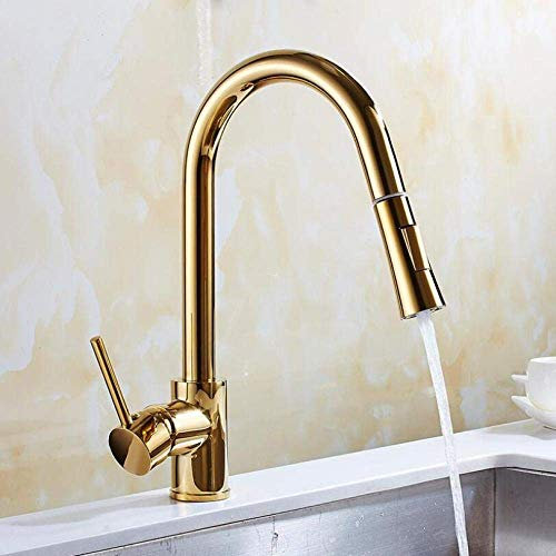 GJSN Robinet de Cuisine Robinets, Robinet de Cuisine Argent Manille Unique Poignée de Cuisine Tap Tap Tap Tap Tap Mitigeur Tap Mitigeur Tap Tap Nickel,Or