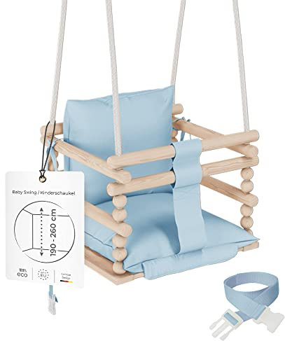 MAMOI® Babyschaukel, Schaukel Indoor, Holzschaukel für Baby und Kinder, Kinderschaukel, Schaukeln aus Holz, Kleinkinderschaukel für kinderzimmer und türrahmen, 3 in 1