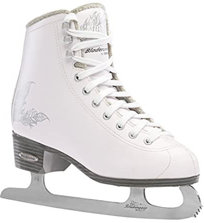 Rollerblade Bladerunner Ice Aurora Damen Erwachsene Eiskunstlaufschuhe, Weiß und Silber, Schlittschuhe