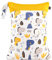 Happy Cherry Nasstasche Waschbar Windelbeutel für Stoffwindeln 2 Reißverschluss Cartoon Tier Stoffdruck Wickeltasche Groß Wet Bag Kindergarten Weiß Dinosaurier