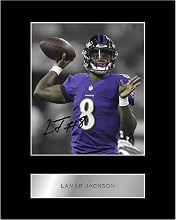 Lamar Jackson Druck signiertes Foto mit Passepartout, #05, gedrucktes Autogramm