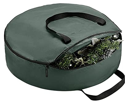 Alecony Weihnachtskranz Aufbewahrung Tasche, Wasserdicht Kränze Girlanden Adventskranz Aufbewahrungstasche Aufbewahrungsbeutel Weihnachtskugel Baumschmuck Aufbewahrungsbox (C, 60x18cm)