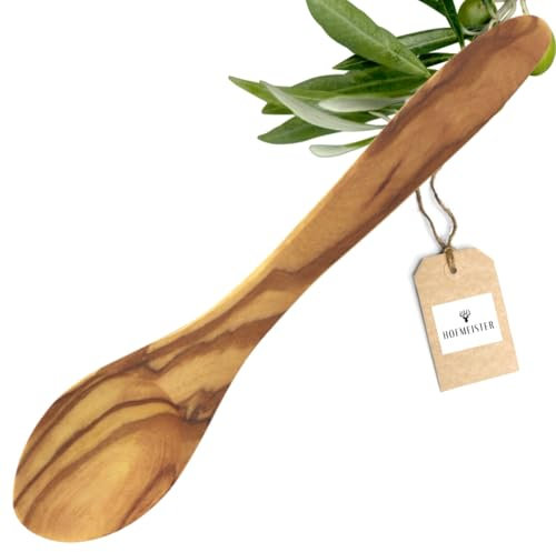 HOFMEISTER® Esslöffel, aus Olivenholz, auffälige, charakteristische Maserung, Holz, Olive, Löffel für Bowl und Müsli, Müslilöffel, 21 x 4,2 x 1 cm (1 Stück)