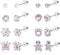 Diamday 8 Pairs Hypoallergenic Screw back Earrings for Women Girls 316L Stainless Steel CZ Tiny Pearl Ball Heart Flower Turtle Butterfly Stud Earrings Set 1