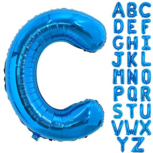 TONIFUL 40 Zoll großer Blau Buchstabe C Ballon, riesiger Buchstabenballon, großer Folienballon für Geburtstagsfeier, Jubiläumsdekoration