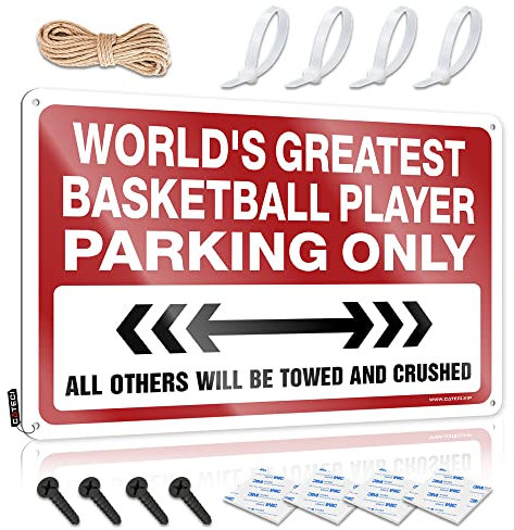 Lustige Outdoor-Schilder World's Greatest Basketball Player Parking Only Blechschild Badezimmer Geschenke Home Wanddekoration Lustiges Metallschild (Größe: 30 x 40 cm)