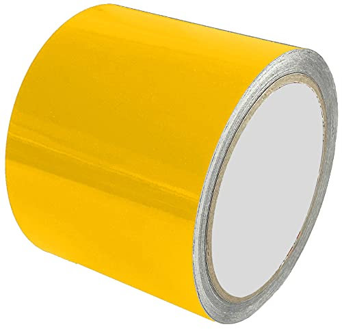 INDIGOS UG - Zierstreifen 10m x 8cm - gelb glänzend - Auto Motorrad Boot Modellbau - Dekorstreifen Seitenstreifen Klebestreifen - Tuning - Car Wrapping Autofolie Zierleisten